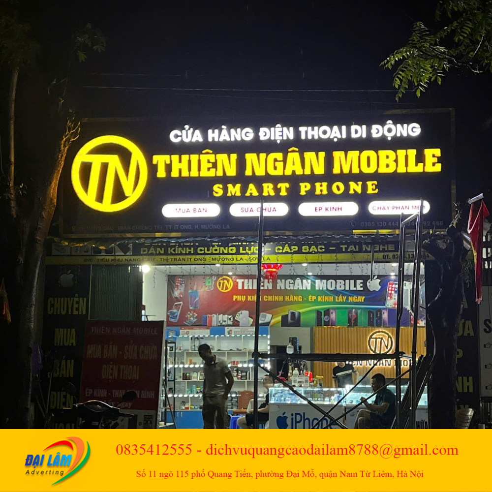 Bừng Sáng Thương Hiệu Trong Đêm Tối Với Biển Alu Chữ Nổi Sáng Đèn